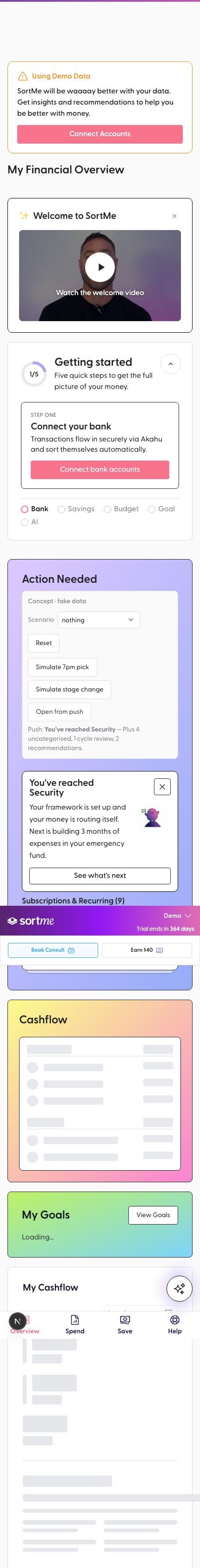 Simulate the household reaching Security (mobile)