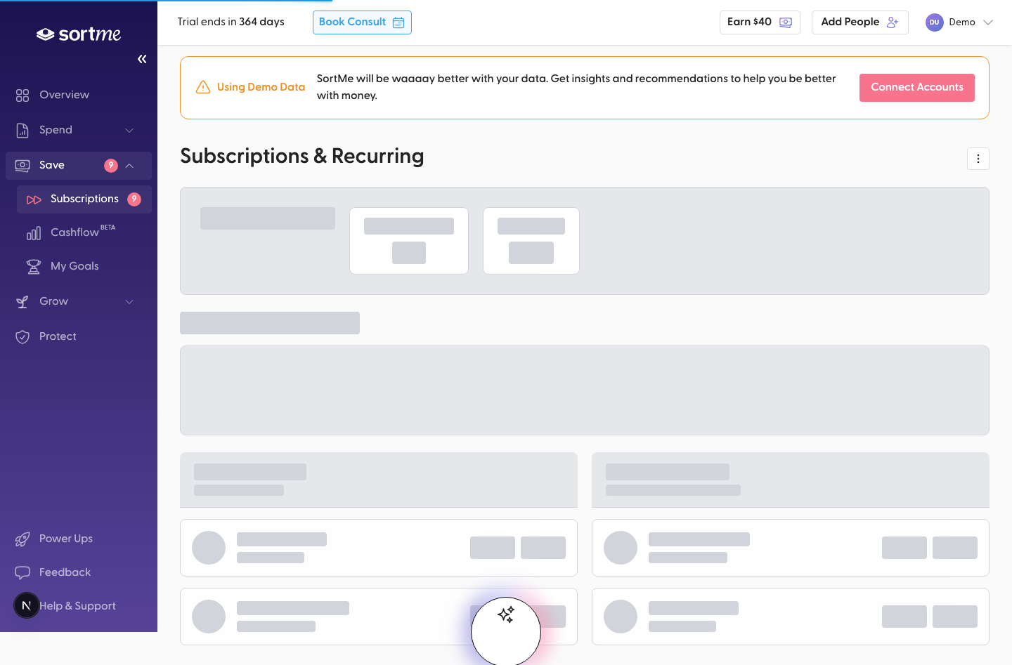 Tap the card and land on Subscriptions (desktop)